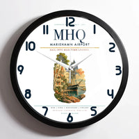 Thumbnail for Mariehamn Airport (MHQ) design on white framed wall clock
