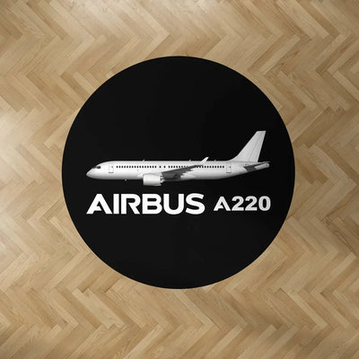 The Airbus A220 Carpet & Floor Mats (Round) aviation design on durable carpet pile with non-slip backing round carpet floor mats.