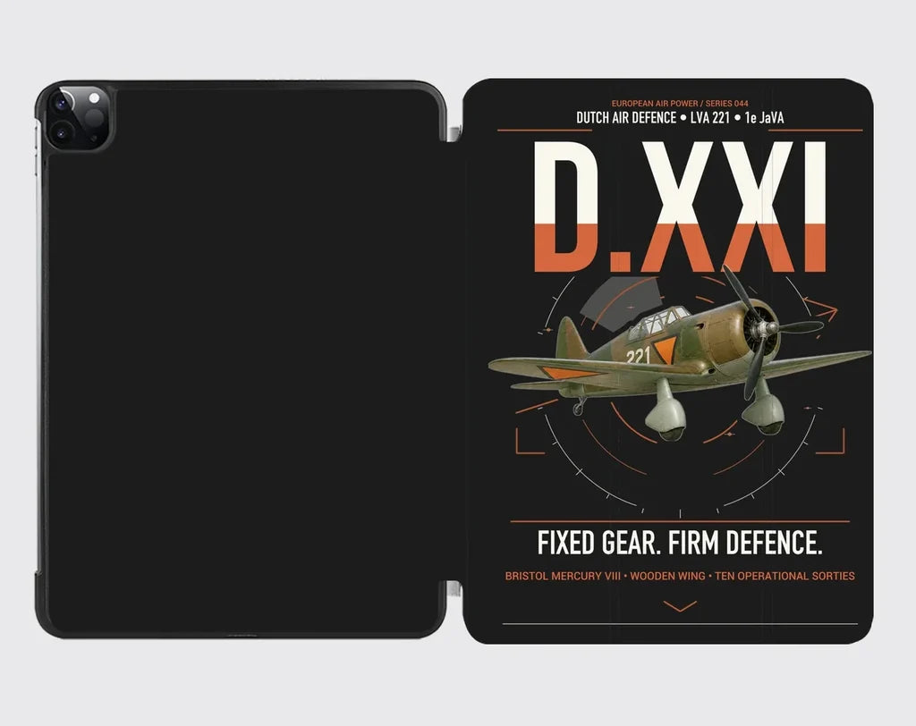 Fokker D.XXI — Dutch LVA aircraft 221 design on black ipad tablet case