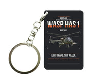 Thumbnail for Westland Wasp HAS1 design on black designed key chain, double-side print