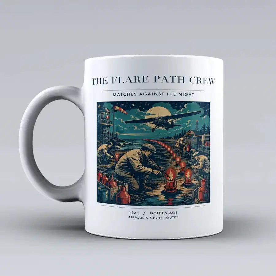 VINTAGE G4252 - The Flare Path Crew - Ceramic Mug design on white