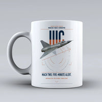 Thumbnail for Dassault Mirage IIIC design on white ceramic mug, double-side print