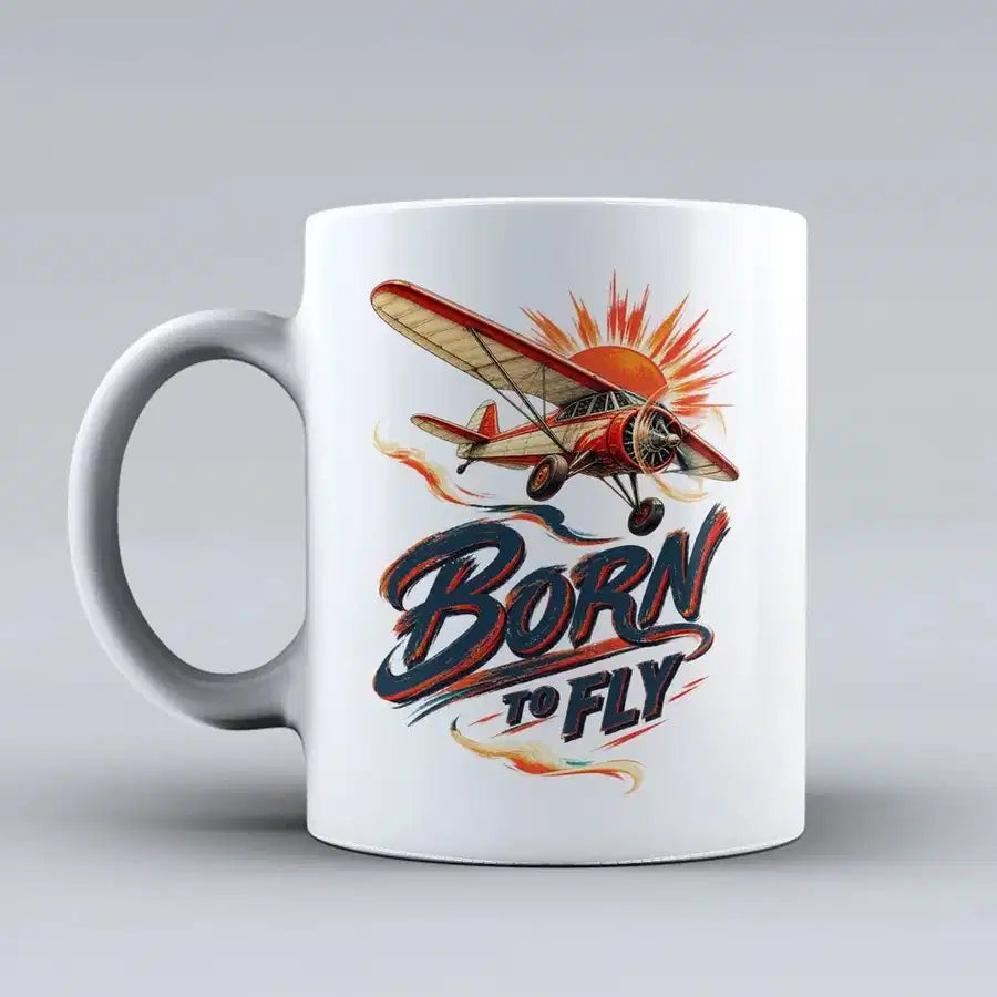 610 - Born To Fly V2 - Mug design on white signal