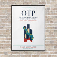Thumbnail for Bucharest Henri Coandă International Airport OTP vertical canvas print - framed - white background