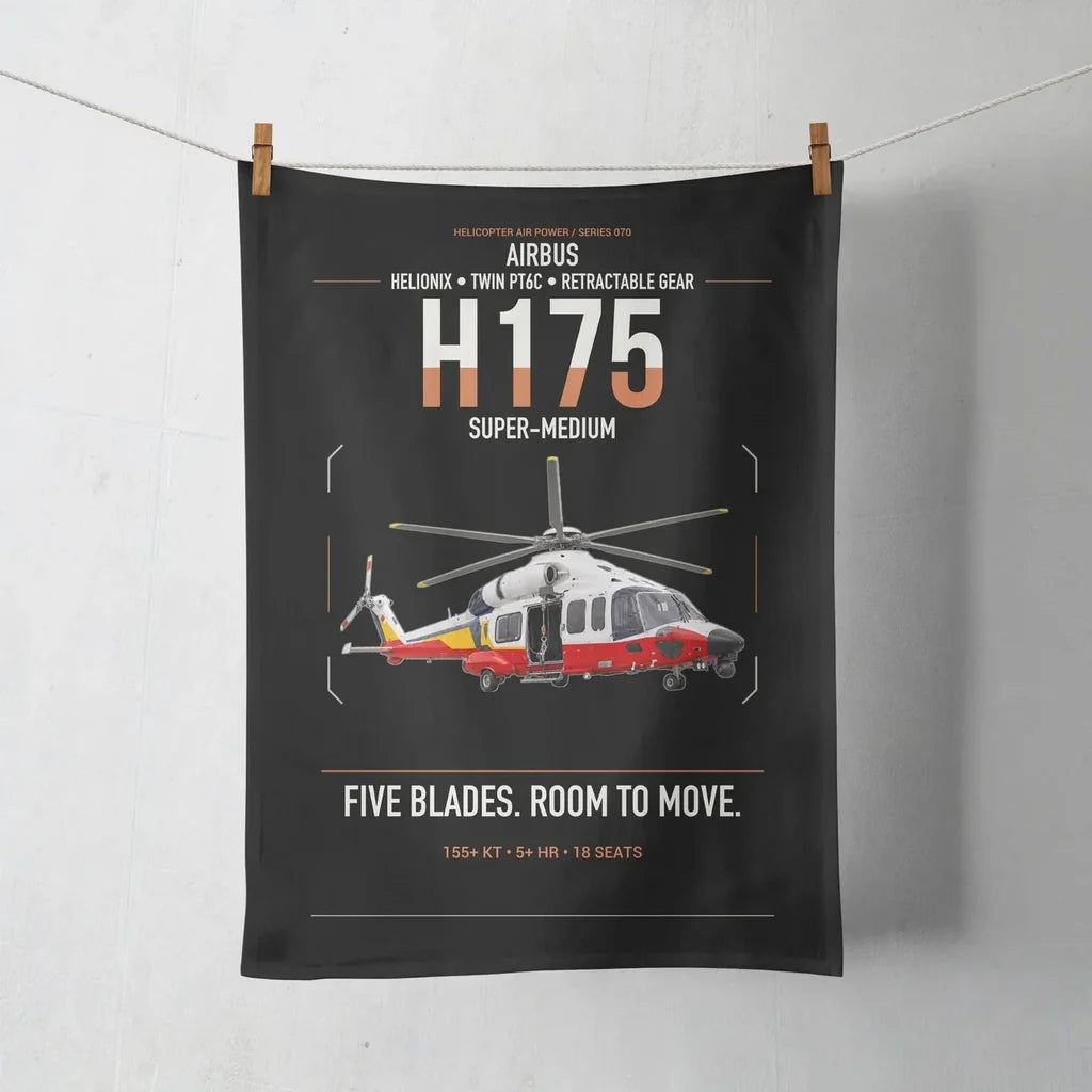 Airbus H175 design on black towel