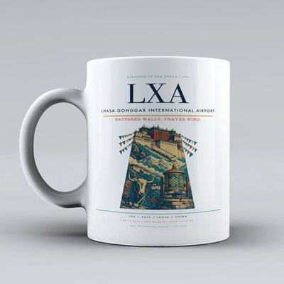 Gonggar International Airport LXA Mug design on white lhasa