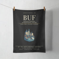 Thumbnail for Buffalo Niagara International Airport (BUF) design on black towel