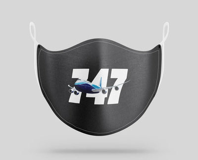 Super Boeing 747 aviation face mask in breathable cotton blend.