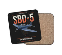 Thumbnail for SBD-5 Dauntless design on black 1 piece coaster