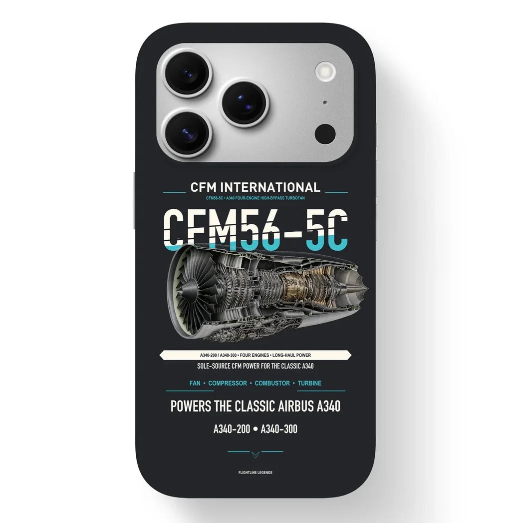 CFM56-5C Case design on black iphone case