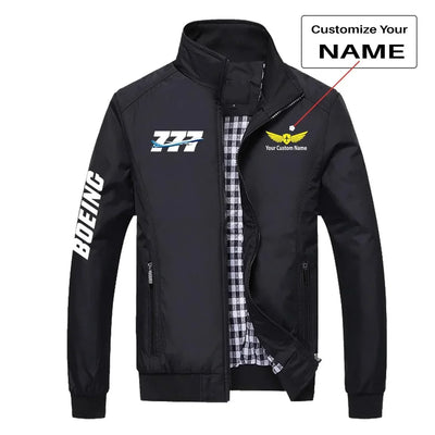 Super Boeing 777 aviation design printed on modern shell with tailored fit stylish jacket.