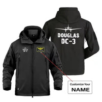 Thumbnail for Douglas DC-3 & Plane Military Jackets (Customizable) aviation design printed on heavy cotton shell with field-style pockets m.