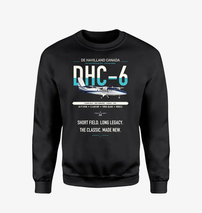 DHC-6 Twin Otter Classic 300-G design on black sweatshirt