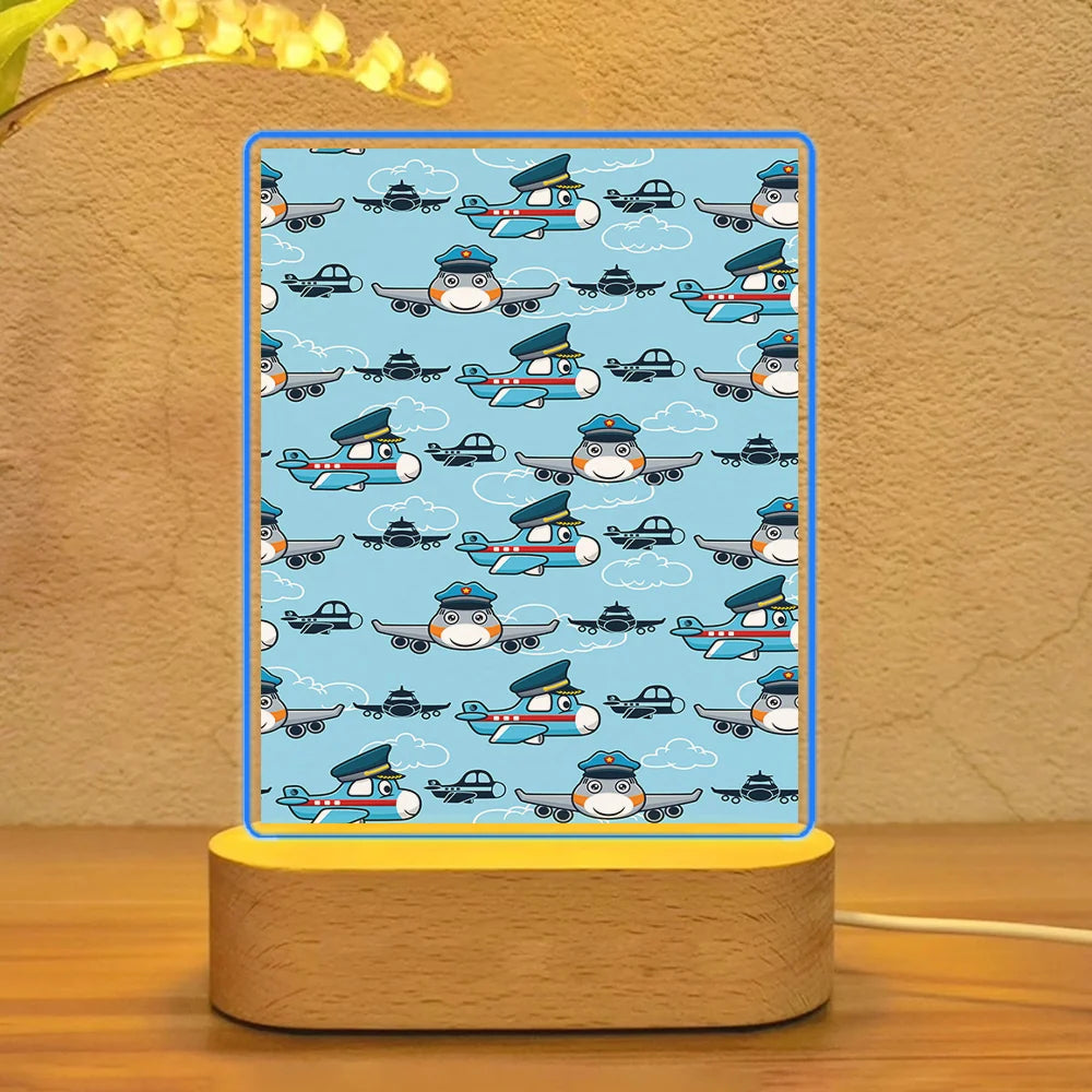 Cartoon & Funny Airplanes aviation themed night lamp, premium acrylic with LED.