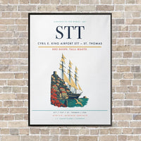 Thumbnail for Cyril E. King Airport STT — St. Thomas vertical canvas print - framed - white background