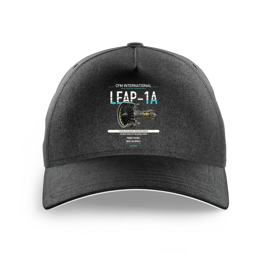 CFM LEAP-1A design on black printed hat