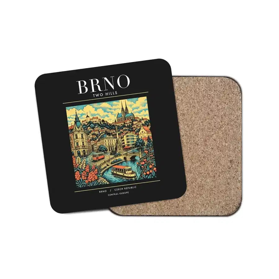 BRNO - Poster - Coaster - Black