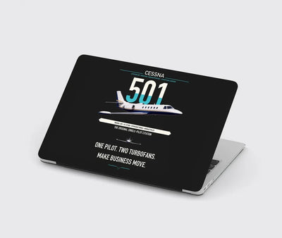 Cessna 501 Citation I SP design on black MacBook case