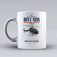 Thumbnail for Bell 505 Jet Ranger X design on white ceramic mug, double-side print