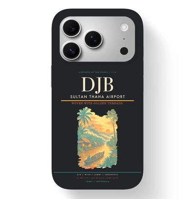 Jambi Airport (DJB) design on black iPhone 17 Pro MagSafe case
