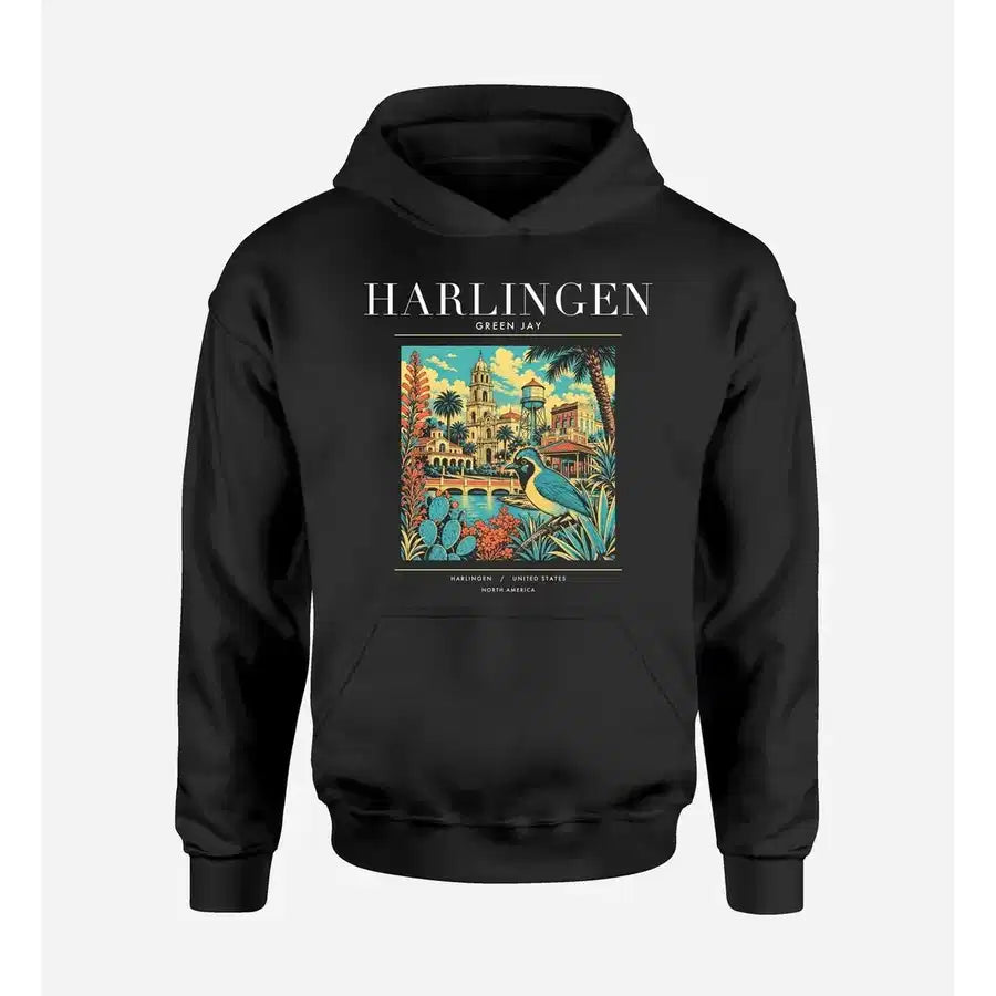 HARLINGEN - Poster - Premium Hoodie - Black
