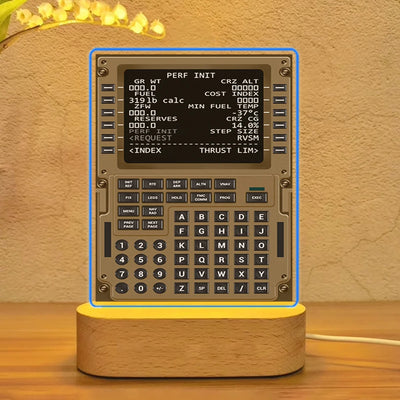 Flight Management 2 aviation design on premium acrylic with LED night lamp.