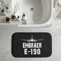 Thumbnail for Embraer E-190 & Plane aviation design on soft absorbent fabric with non-slip backing bath mat.