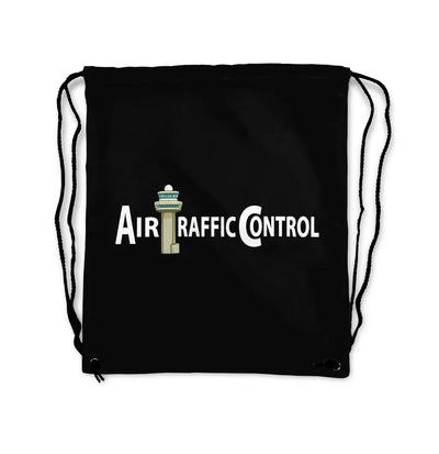 Air Traffic Control aviation drawstring bag in lightweight polyester.