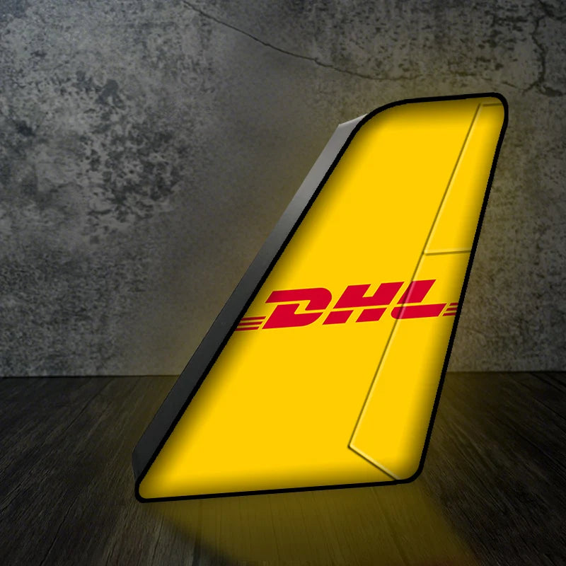 DHL Aviation Led Aircraft Tail aviation themed 3D aircraft tail lamp, premium acrylic with LED.