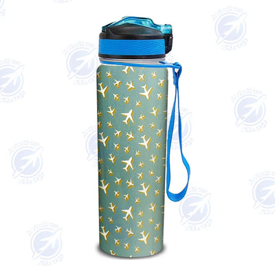 Mixed Size Airplanes Sports aviation design on sport kettle, insulated bottle with sport spout.