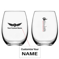 Thumbnail for Aviation Alphabet Water & Drink aviation design on water glass, crystal-clear premium glassware.