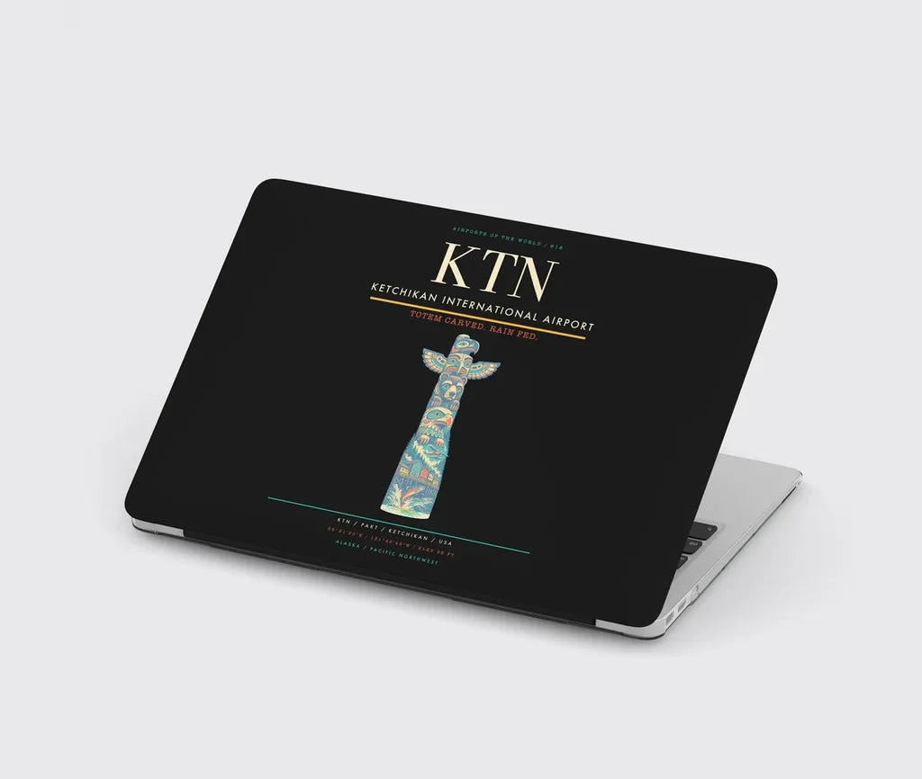 Ketchikan International Airport (KTN) design on black MacBook case