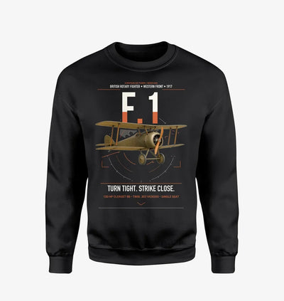 Sopwith Camel F.1 design on black sweatshirt