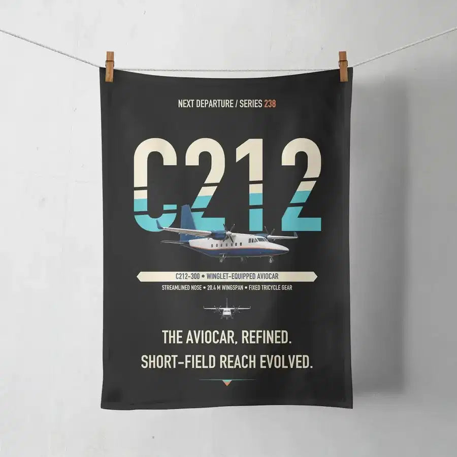 CASA C-212-300 Aviocar design on black towel