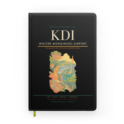 Wolter Monginsidi Airport (KDI) design on black notebook