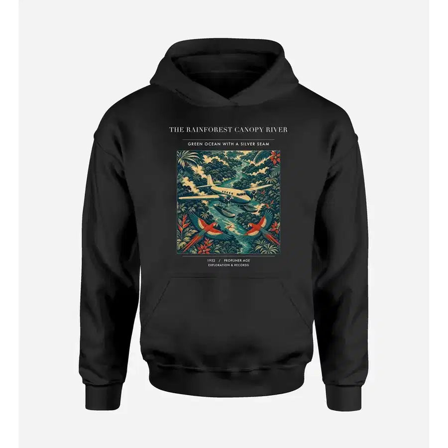 VINTAGE G4403 - The Rainforest Canopy River - Premium Hoodie design on black premium