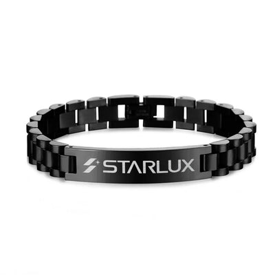 STARLUX Airlines aviation chain bracelet, stainless steel body with engraved detail.