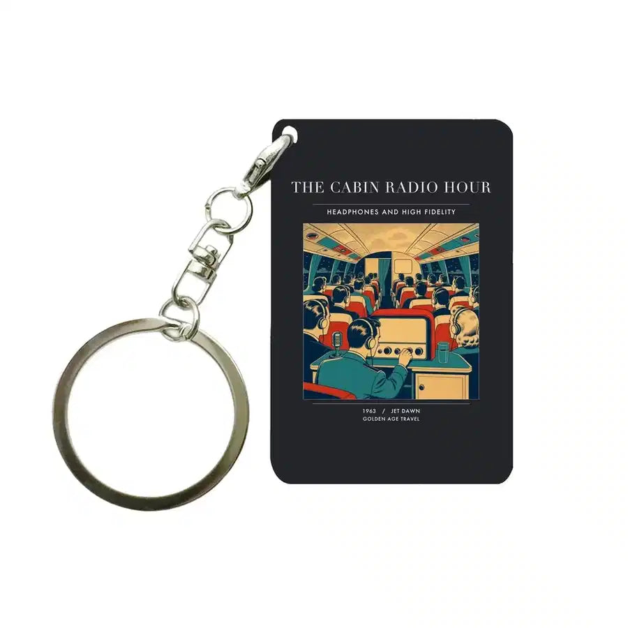VINTAGE G4229 - The Cabin Radio Hour - Designed Key Chain design on black