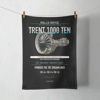 TRENT 1000 TEN design on black towel