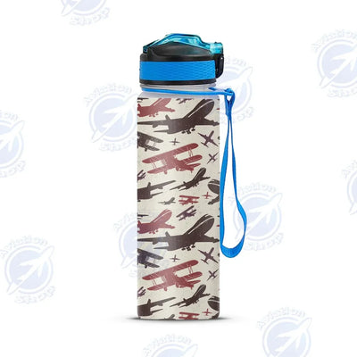 Vintage & Jumbo Airplanes Sports aviation design on sport kettle, insulated bottle with sport spout.