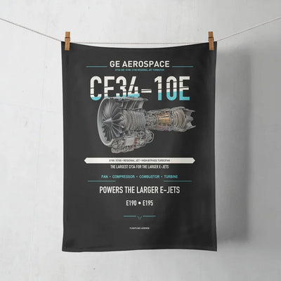 CF34-10E design on black towel