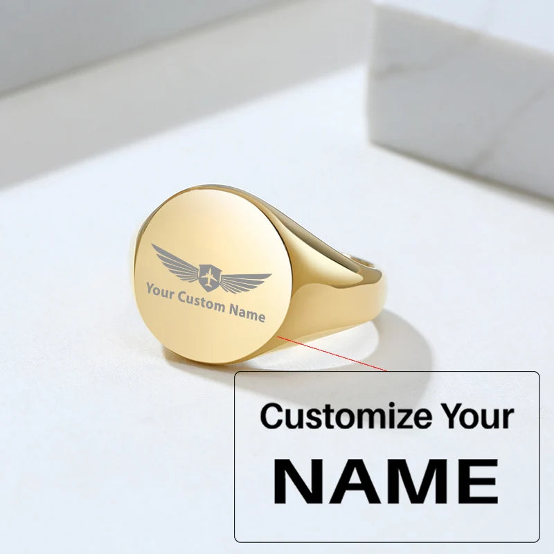 Your Custom Design & Image & Logo & Text Design 14MM Stainless Steel Smooth Ring (2) aviation ring in stainless steel.