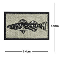 Thumbnail for Rectangular Fish Embroidery Patch - view 2