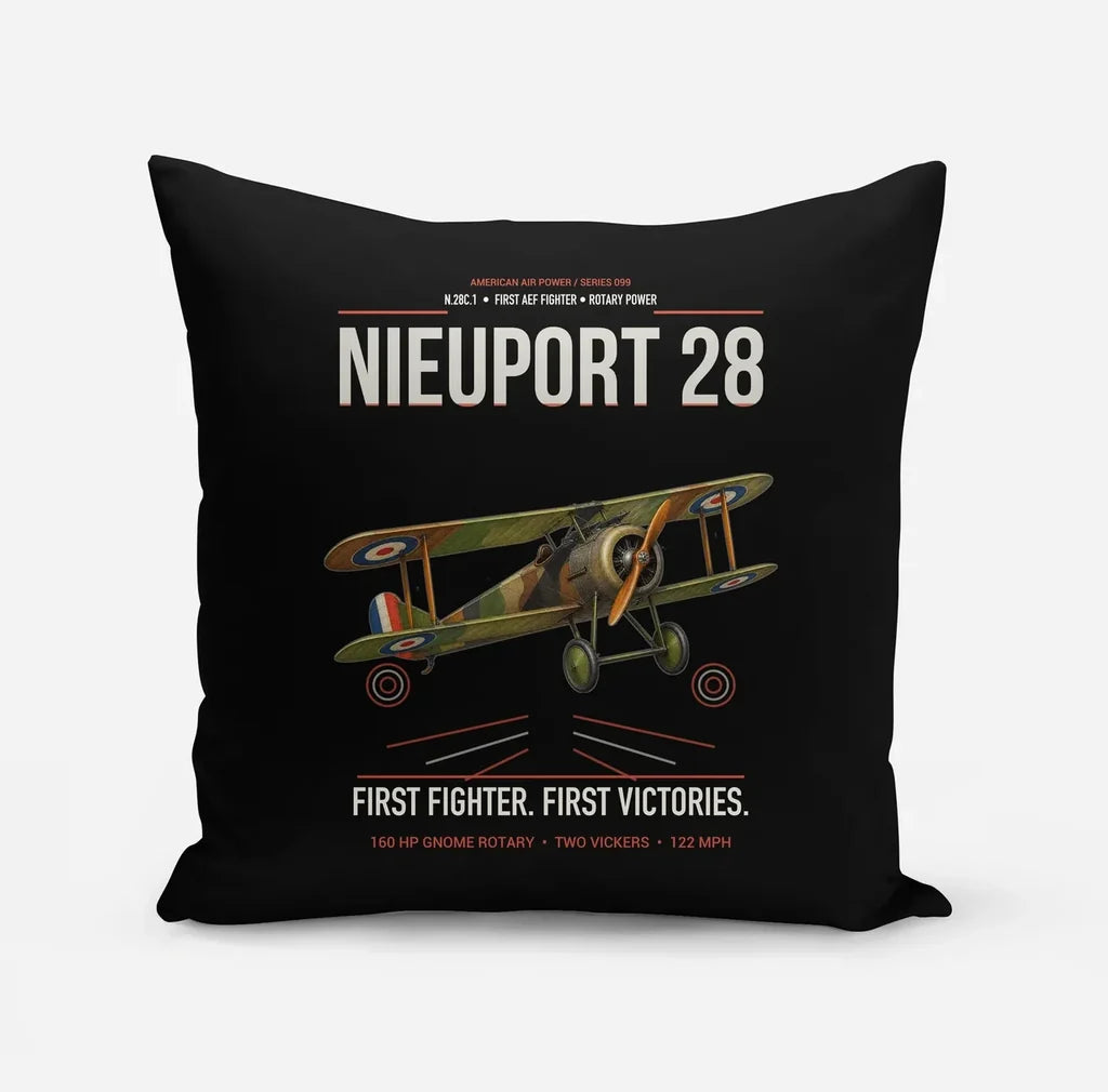 Nieuport 28C.1 design on black pillow