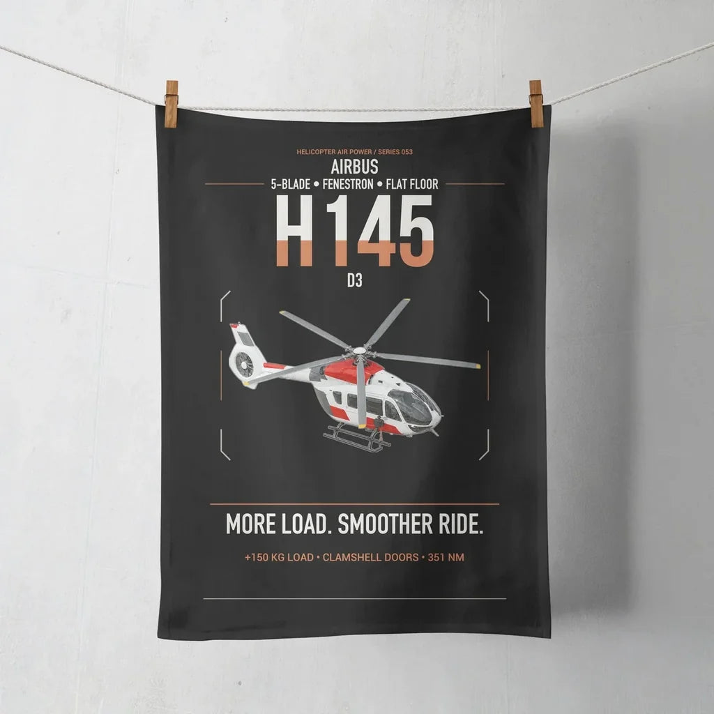 Airbus H145 D3 design on black towel
