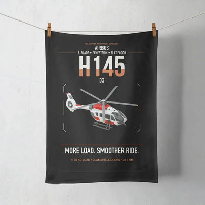 Airbus H145 D3 design on black towel