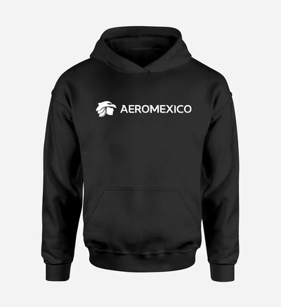 Aero Mexico logo printed on black hoodie