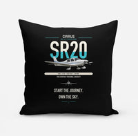 Thumbnail for Cirrus SR20 design on black pillow