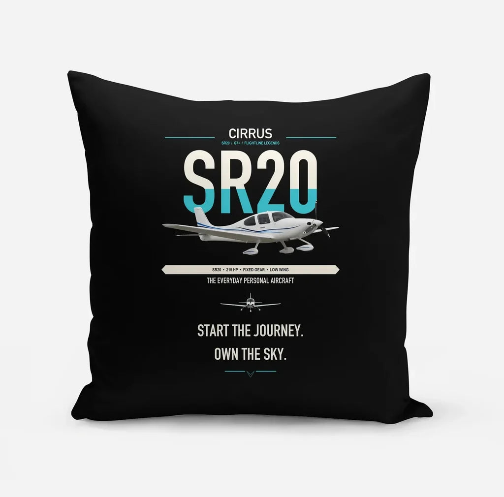 Cirrus SR20 design on black pillow