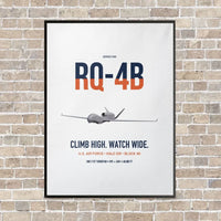 Thumbnail for RQ-4B Global Hawk vertical canvas print - framed - white background